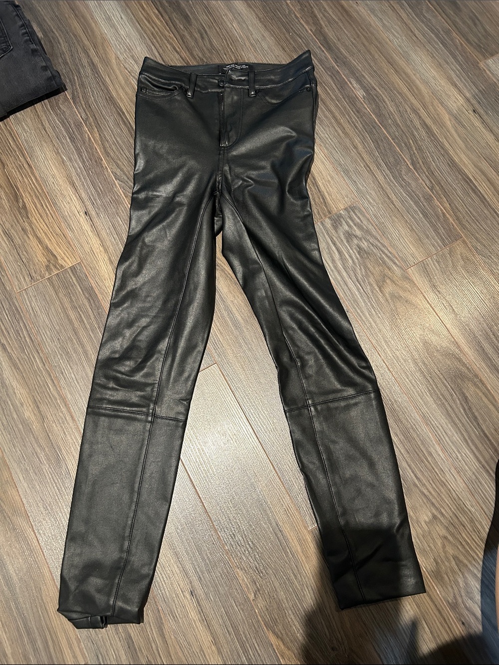 RW&CO. Black Faux Leather Skinny Jeans
